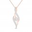 Diamond Journey Necklace 1/3 ct tw Round-Cut 10K Rose Gold 18"