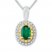 Emerald Necklace 1/10 ct tw Diamonds Sterling Silver/10K Gold