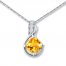 Citrine Necklace White Topaz Sterling Silver