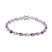 Light And Dark Amethyst Bracelet Sterling Silver 7.25"