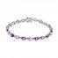 Light And Dark Amethyst Bracelet Sterling Silver 7.25"