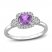 Amethyst & Diamond Promise Ring 1/10 ct tw Cushion/Round-Cut Sterling Silver