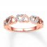 Heart Ring 1/10 ct tw Diamonds 10K Rose Gold