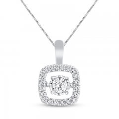 Unstoppable Love Necklace 1/2 ct tw 10K White Gold 19"