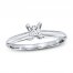 Diamond Solitaire Ring 1/3 carat Princess-Cut 14K White Gold