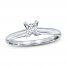 Diamond Solitaire Ring 1/3 carat Princess-Cut 14K White Gold