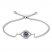 Blue Sapphire Evil Eye Bolo Bracelet 1/5 ct tw Diamonds Sterling Silver