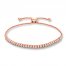 Diamond Bolo Bracelet 1/4 ct tw Round-cut 10K Rose Gold