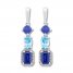 Lab-Created Sapphire Earrings with Diamonds Sterling Silver