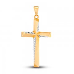 Geometric Cross Charm 14K Yellow Gold