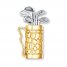 Golf Bag Charm 14K Yellow Gold