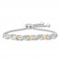 Infinity & Kisses Sterling Silver Bracelet 1/10 Carat tw