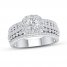 Certified Diamond Engagement Ring 1-3/8 ct tw 14K White Gold