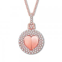 Signature Heart Diamond Necklace 3/4 ct tw 10K Rose Gold