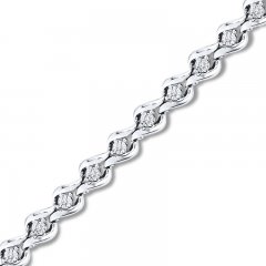 Diamond Bracelet 1/10 ct tw Round-cut Sterling Silver