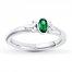 Stackable Ring Lab-Created Emerald Sterling Silver