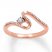 Open Hearts Road Ahead Ring 1/10 ct tw Diamonds 10K Rose Gold