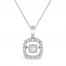 Unstoppable Love Necklace 1/10 ct tw Sterling Silver 19"