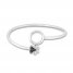 Black Diamond Paw Print Bangle 1/10 ct tw Sterling Silver