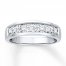 Men's Wedding Band 1/2 ct tw Diamonds 10K White Gold