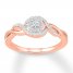 Diamond Promise Ring 1/5 Carat tw Round-cut 10K Rose Gold