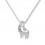 Giraffe Necklace Diamond Accents Sterling Silver