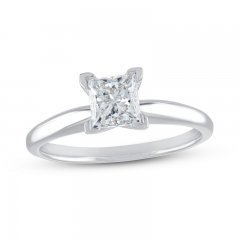 Diamond Solitaire Ring 1 ct tw Princess-cut 10K White Gold