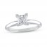 Diamond Solitaire Ring 1 ct tw Princess-cut 10K White Gold