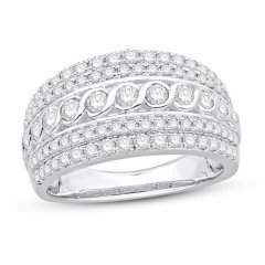 Diamond Anniversary Ring 1 ct tw 10K White Gold