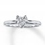 Diamond Solitaire Ring 1/2 carat Heart-shaped 14K White Gold