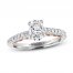 Adrianna Papell Diamond Engagement Ring 1-1/5 ct tw Oval/Round 14K Two-Tone Gold