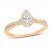 Diamond Engagement Ring 1/2 ct tw Pear/Round 14K Yellow Gold