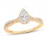 Diamond Engagement Ring 1/2 ct tw Pear/Round 14K Yellow Gold