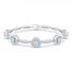 Lab-Created Opal & Lab-Created White Sapphire Bracelet Sterling Silver