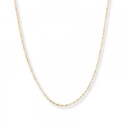 Singapore Chain Necklace 14K Two-Tone Gold 24" Length