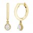 Diamond Dangle Huggie Hoop Earrings 1/4 ct tw Pear & Round-cut 10K Yellow Gold