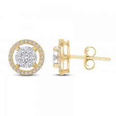 Diamond Earrings 1/2 ct tw Round-cut 10K Two-Tone Gold