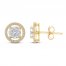 Diamond Earrings 1/2 ct tw Round-cut 10K Two-Tone Gold