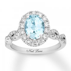 Neil Lane Aquamarine Engagement Ring 3/4 cttw Diamonds 14K Gold