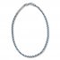 Men's Chain Necklace Stainless Steel/Blue Ion-Plating 22.25"