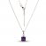 Amethyst & White Lab-Created Sapphire Necklace Sterling Silver 18"