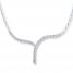 Diamond Necklace 1 ct tw Round-cut 10K White Gold