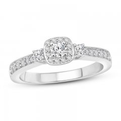 Diamond Engagement Ring 1/2 ct tw Round-cut 10K White Gold