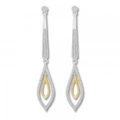 Diamond Earrings 1/4 ct tw Sterling Silver/10K Yellow Gold