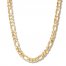 Men's Figaro Link Necklace 10K Yellow Gold 24" Length