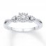 Diamond Promise Ring 1/4 ct tw Round-cut 10K White Gold