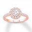 Diamond Engagement Ring 1 ct tw Round-cut 14K Rose Gold