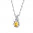 Citrine Necklace Diamond Accent Sterling Silver