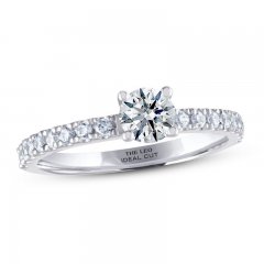 THE LEO Ideal Cut Diamond Engagement Ring 3/4 ct tw Round-cut 14K White Gold