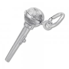 Microphone Charm Sterling Silver